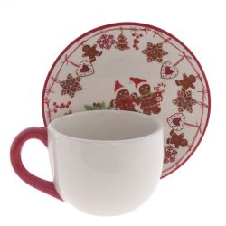 GAEM Чашка с блюдцем "Пряничное настроение", 400 мл, L16 W16 H8,5 см