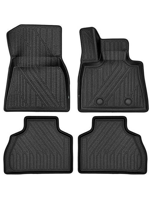 Коврики в салон для BMW X7 G07 2018 - внедорожник, 4шт. (полиуретан, черный, черный), правый руль KVEST3D02344210K