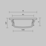 Алюминиевый профиль Maytoni накладной с вертикальным изгибом 18x6 (Серебро, 2 м), ALM-1806-S-2M 631016