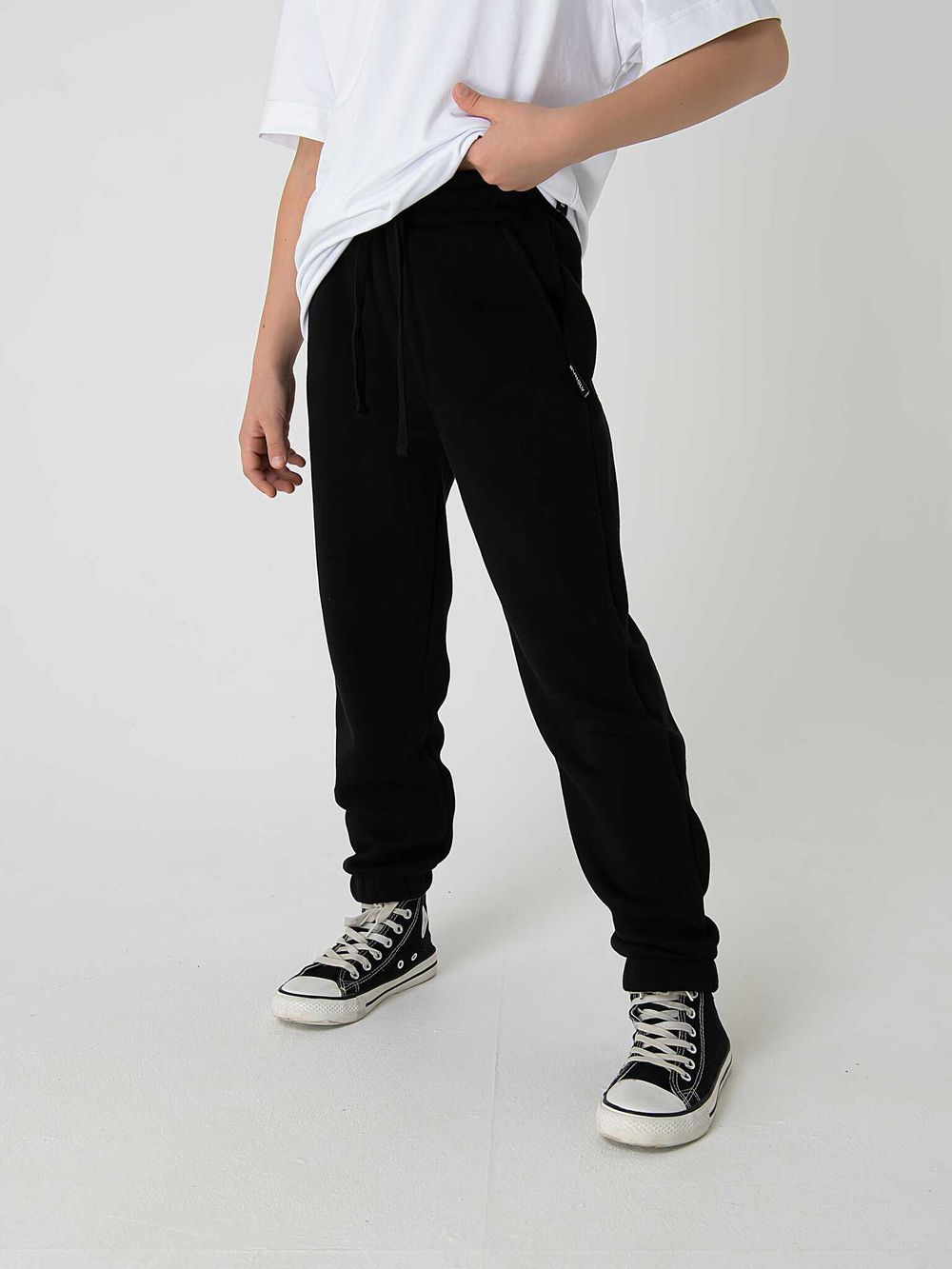 Джоггеры "Уголь" с карманами утепленные 7+