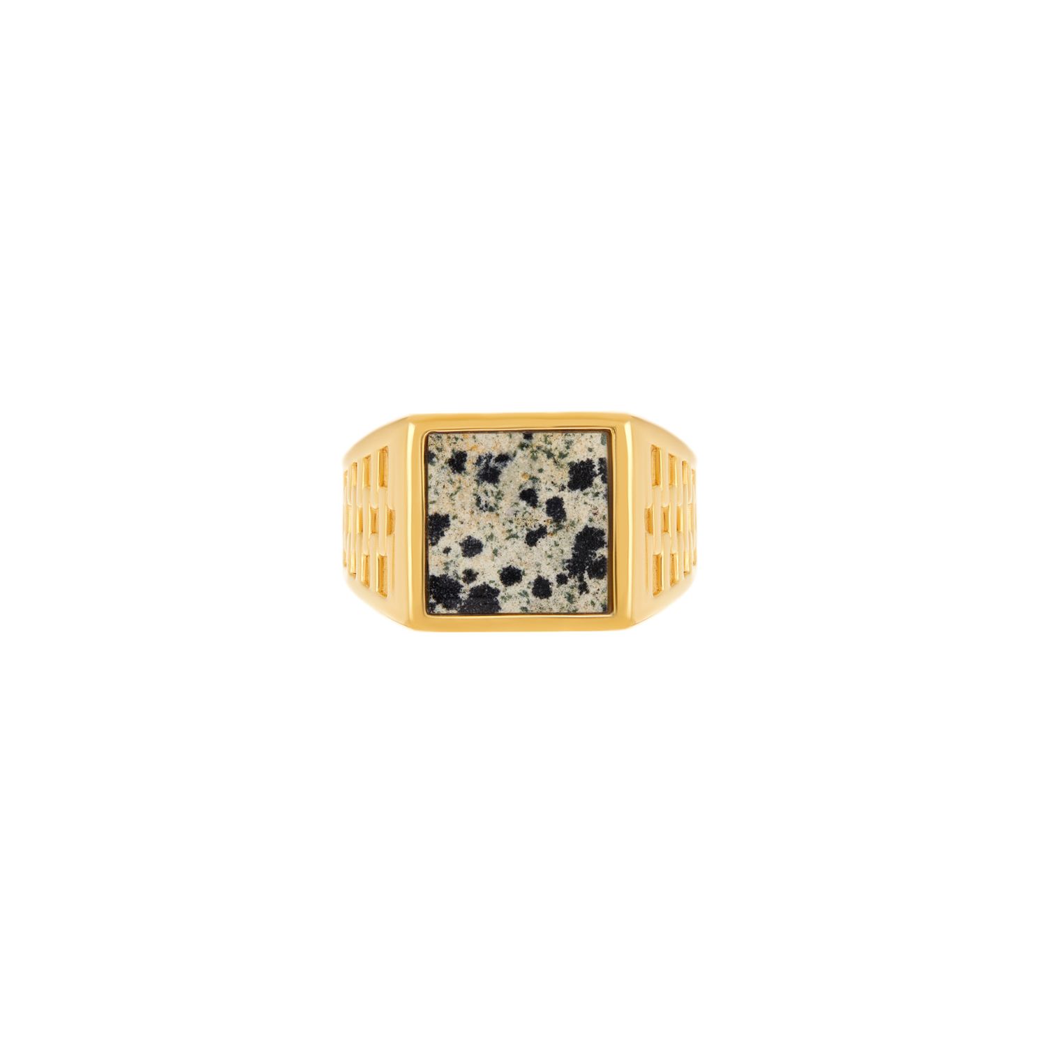 Кольцо Fused Woven Gemstone Square Signet Ring