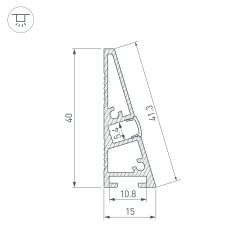Профиль PLINTUS-H40-2000 BLACK (Arlight, Алюминий) 052398