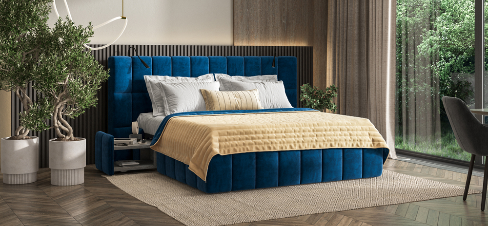 Босс ХО - покрывало Велюр Монолит индиго, Велюр Монолит сенд