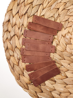 Бирки кожаные чистые пришивные 100 шт коричневый