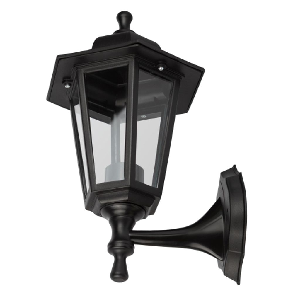 Садово-парковый светильник ЭРА НБУ 06-60-001 черный 6 гранный настенный IP44 Е27 max60Вт