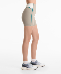 OYSHO Компрессионные шорты с высокой посадкой и утягивающим лифом 10 см, серо-бежевый