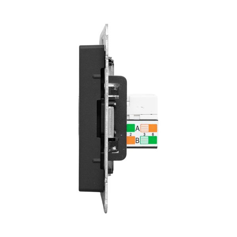 Механизм розетки RJ45 - 2шт, (cat5), чёрный Эпика EKF