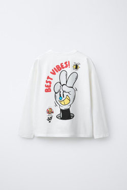 ZARA ФУТБОЛКА SUPERFREAK DANIEL WHITEHOUSE © С НАШИВКОЙ, БЕЛЫЙ