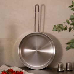 СКОВОРОДА AGNESS PROFESSIONAL 24Х6 СМ, 2,7 Л ВЫСОКОКАЧЕСТВЕННАЯ НЕРЖ СТАЛЬ 18/10 ИНДУКЦИОННОЕ ДНО