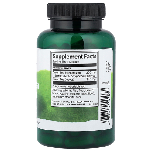 Swanson Vitamins, экстракт зеленого чая, 120 капсул