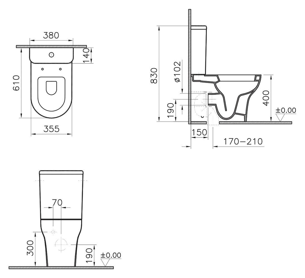 Унитаз-компакт VitrA Zentrum 9012B003-7201