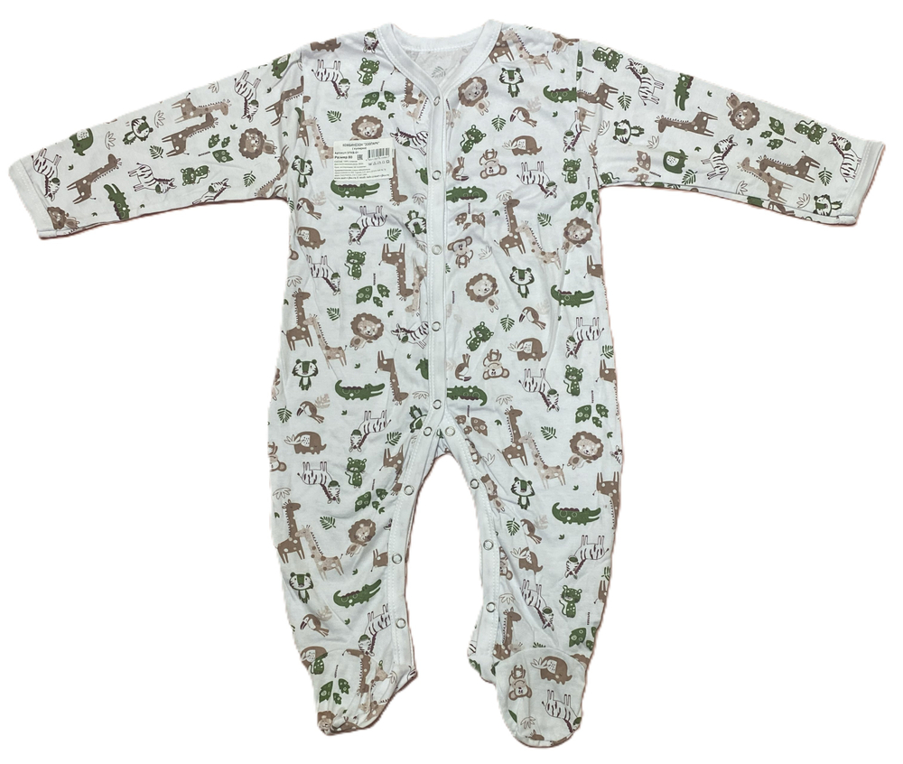 Комбинезон с закрытой ножкой на кнопках из кулирки (100% хлопок) на рост 80 см