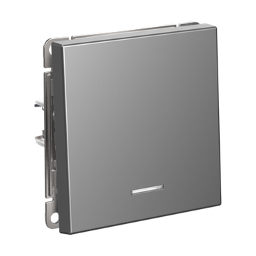 Выключатель кнопочный 1-кл. ArtGallery 10А с подсветкой механизм сталь SE GAL000916