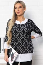 Джемпер Нежный акцент (черно-белый) Б14851-18М LT Collection
