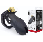 Насадка пояс верности мужская с замочком Power силикон черный