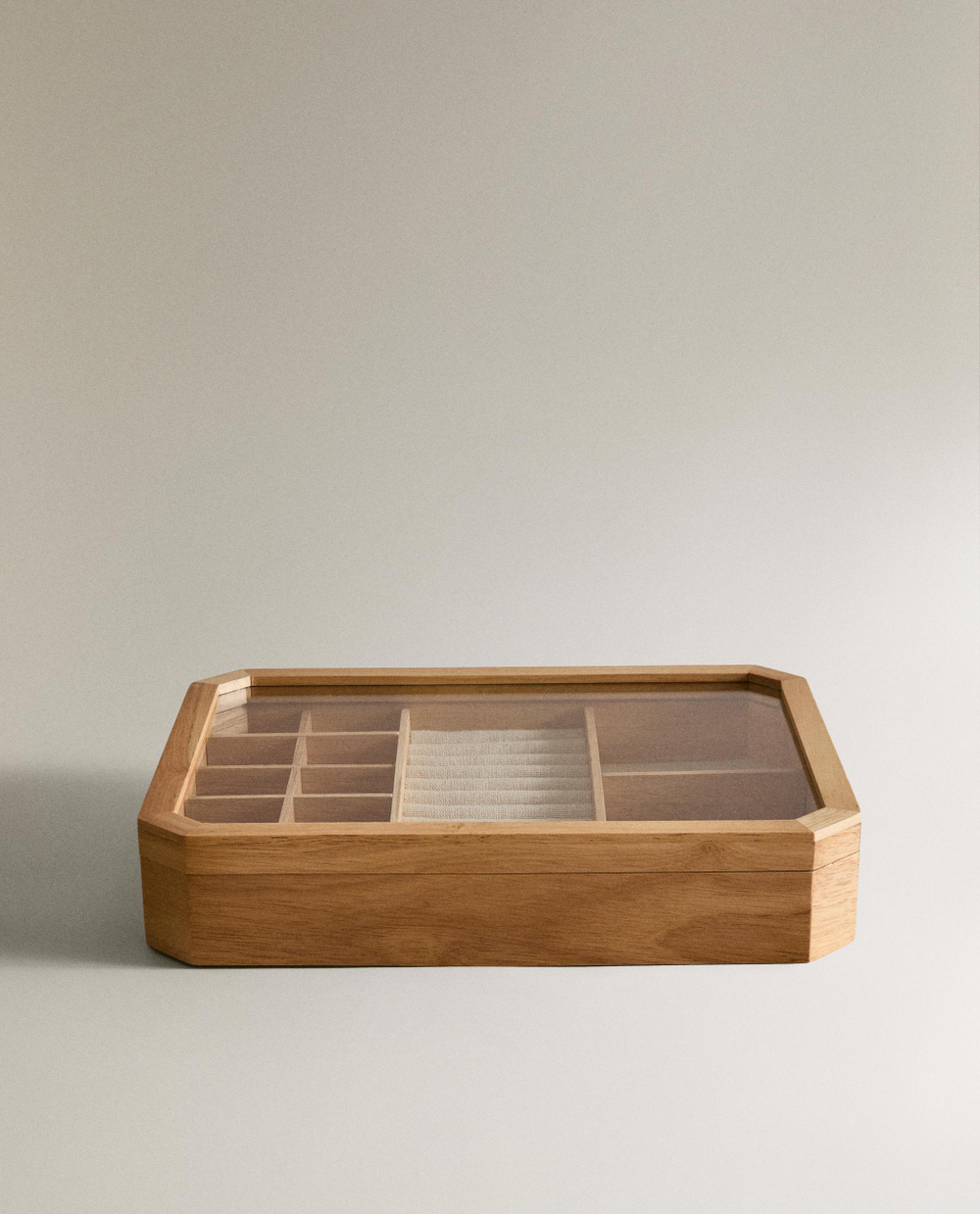 Zara Home Шкатулка из дерева, цвет бежевый, 30 см