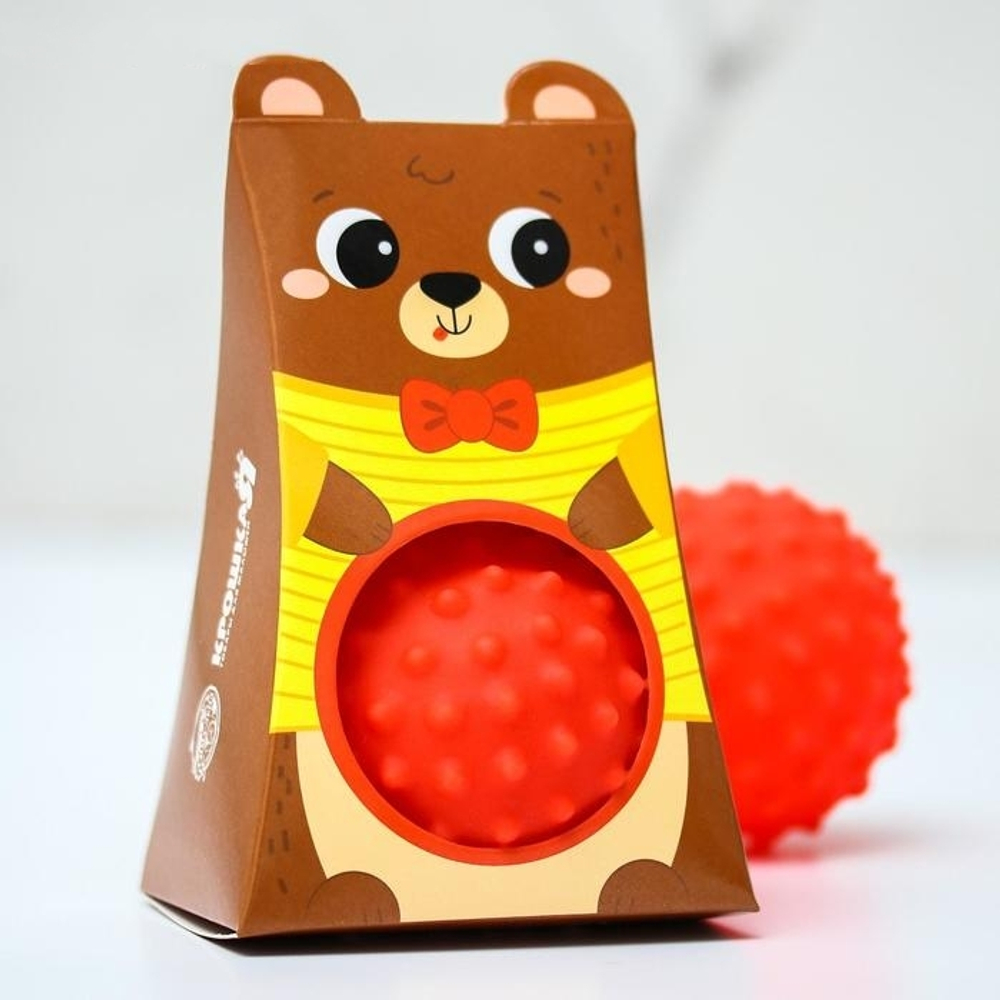 4927171 Развивающий, массажный, рельефный мячик «Мишка»