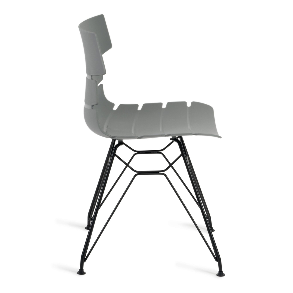 Стул HANSEN (mod. 622N) / 1 шт. в упаковке пластик/металл/эко кожа, 51х47х80 см, высота до сиденья 45 см, серый/черный