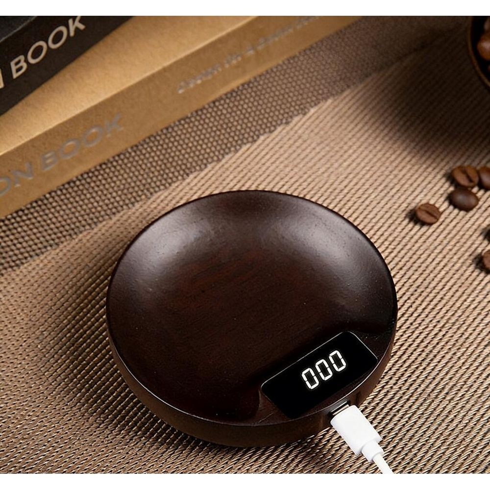 Весы чайно-кофейные портативные коричневые 0,1-100гр дерево батарея 100mAH P.L. Barbossa