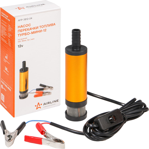 Насос перекачки диз. топлива погружной 12В, 38мм, 12л/мин, внешний фильтр AFP-3812-04 AIRLINE