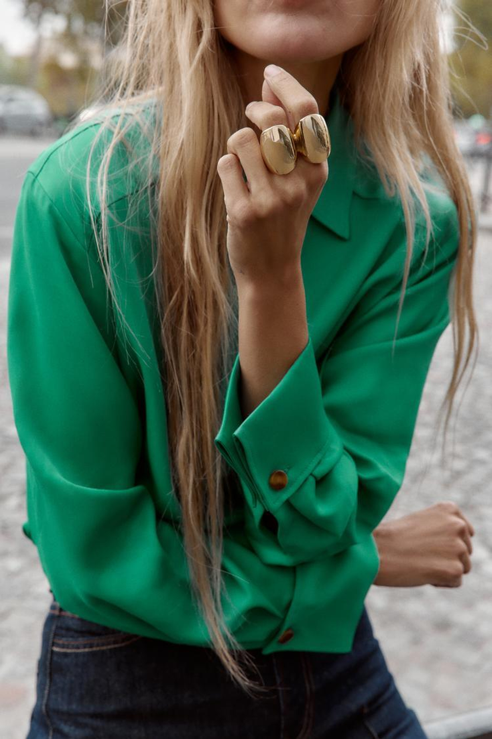 ZARA ДВОЙНОЕ МЕТАЛЛИЧЕСКОЕ КОЛЬЦОИ, ЗОЛОТИСТЫЙ