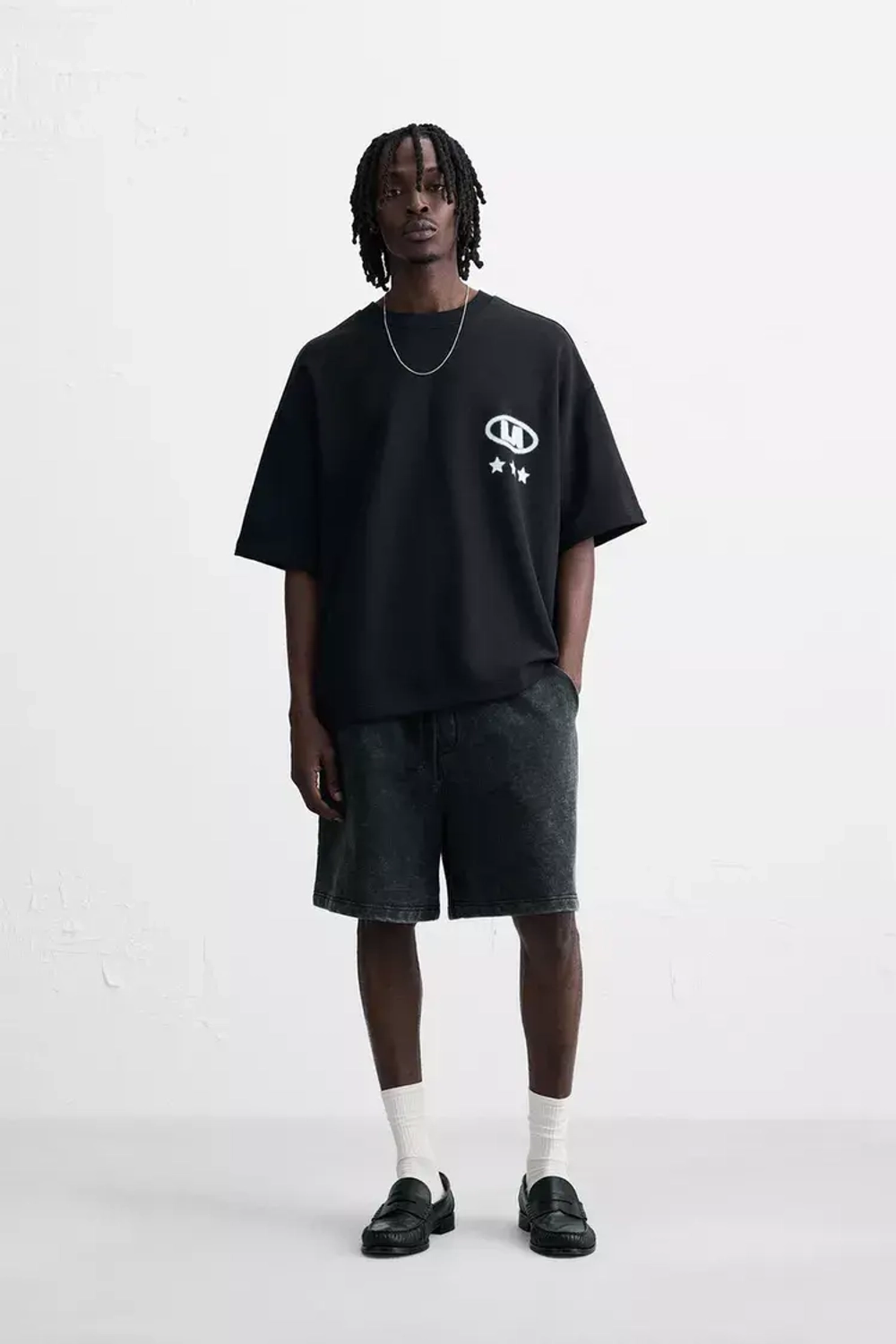 ZARA ТОЛСТОВКА С ГРАФИЧЕСКИМ ПРИНТОМ, МОРСКОЙ СИНИЙ