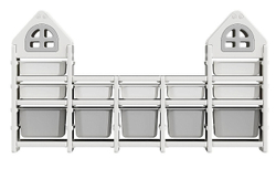 Стеллаж для игрушек UNIX Kids 12 ящиков Grey