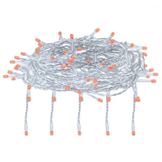 Светодиодный занавес 156 красных LED ламп, 1.5*1.5 м., 220В, 8 режимов, прозрачный провод, Vegas (55080)