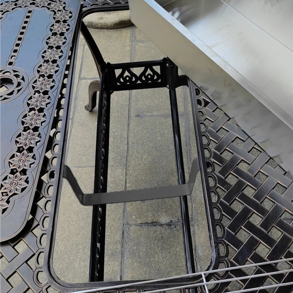 Обеденная группа Teide из литого алюминия с жаровней, античная бронза