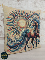 Декоративный гобеленовый чехол для интерьерной подушки Вороной 38*38