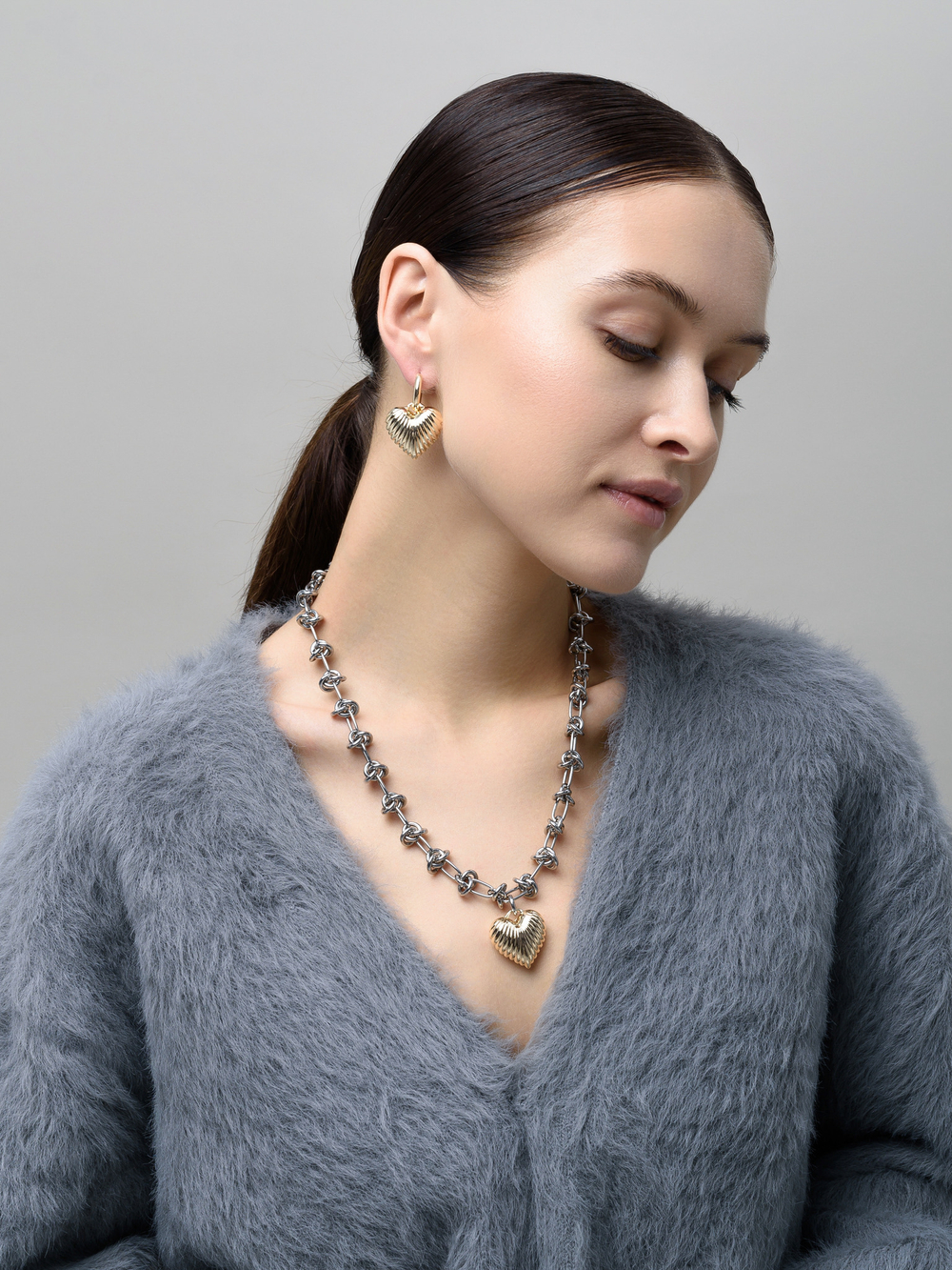 Cерьги "Ribbing Love" Gold