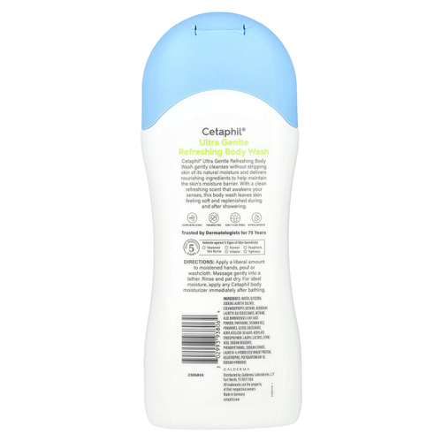 Cetaphil, ультранежный освежающий гель для душа, освежающий аромат, 500 мл (16,9 жидк. унции)