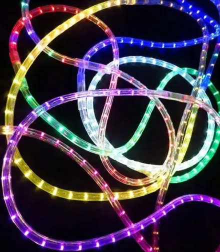 Дюралайт светодиодный 3-х проводной, диаметр 13 мм., 220V, разноцветные LED лампы 36 шт на 1 м., бухта 100 м, Rich Led (RL-DL-3W-100-240-M)