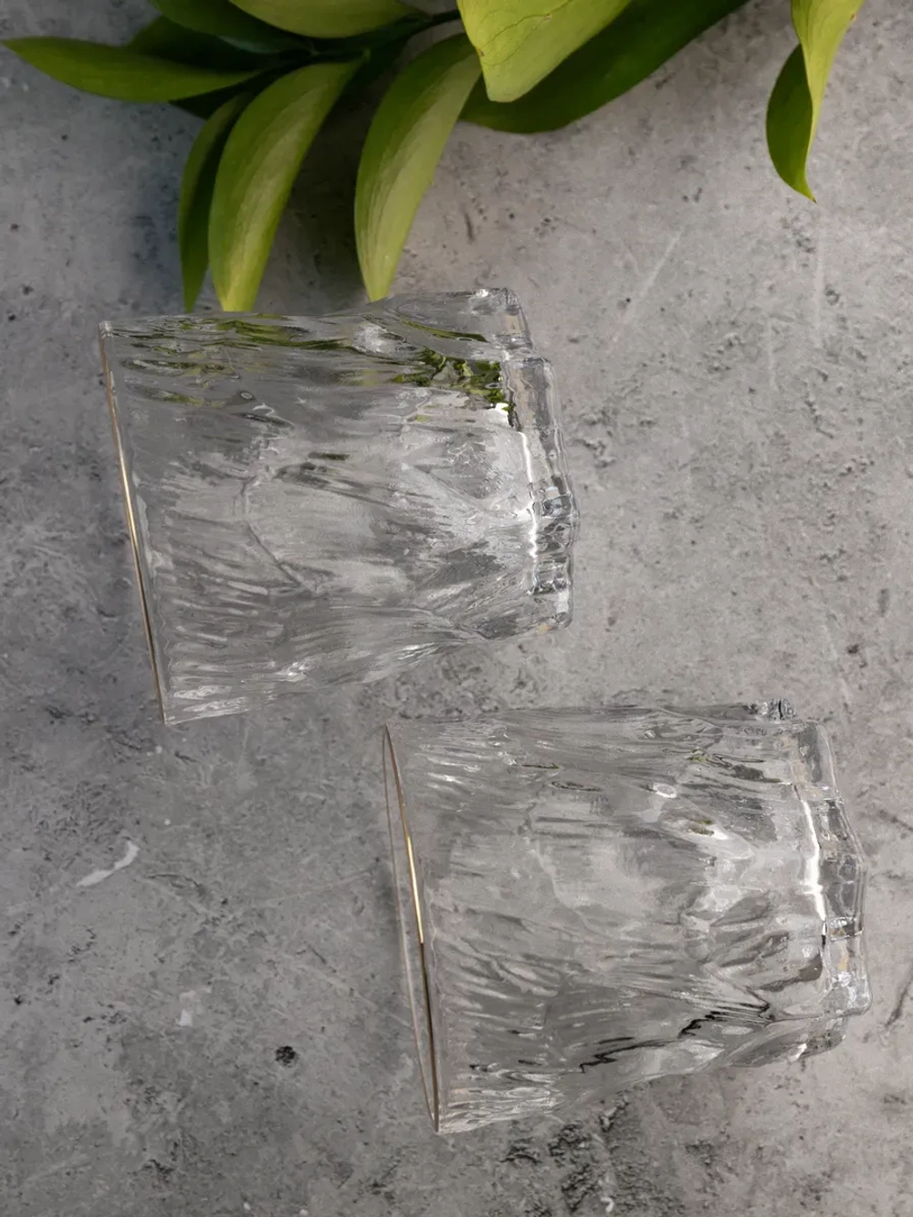 Стаканы для виски, 6 шт. Прозрачный лед с золотой каймой