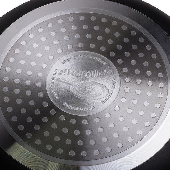 Сковорода Ø20х3.5 см с мраморным покрытием из алюминия без крышки Kamille