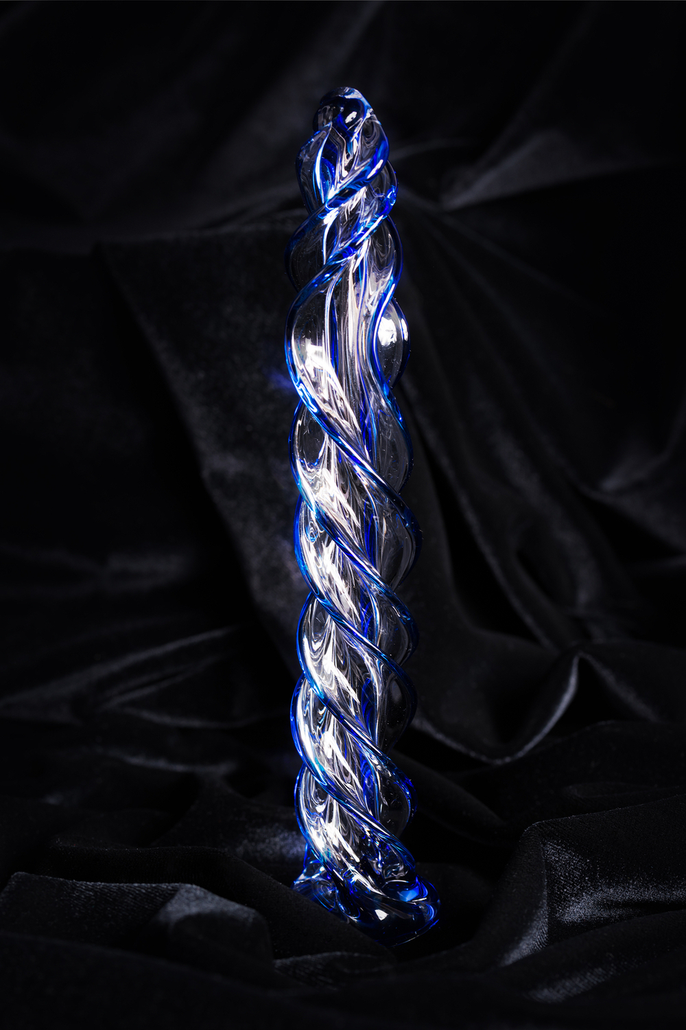 Фаллоимитатор стеклянный спиралевидный 18,7 см