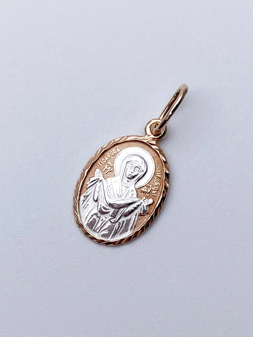 Образок из серебра/Позолота/С подвижным ухом/Покров ПБ