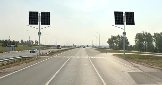 Автономная система освещения на опоре (2 солнечные панели 435 Вт)