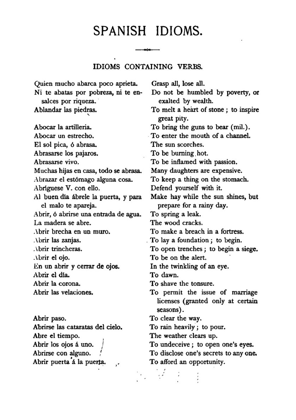 Spanish idioms with their English equivalents embracing nearly ten thousand | Sarah Cary Becker