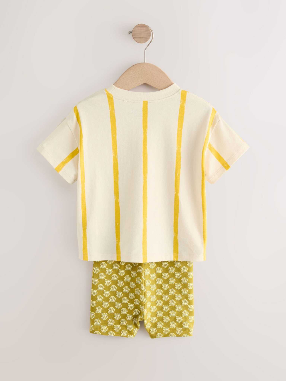 Футболка и шорты в комплекте для девочки Next E51-377, Молочный, Светло-желтый