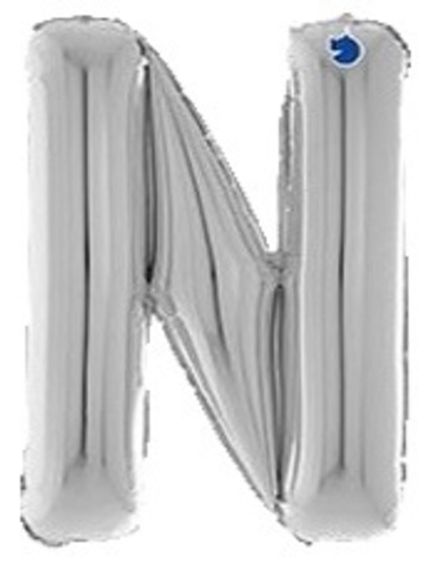Буква "N" серебро 65 см