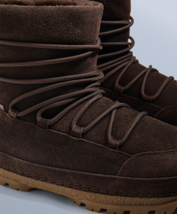 OYSHO Технически кожаные ботинки на шнуровке, коричневый