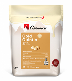 Шоколад белый со вкусом карамели Gold Quintin 31%, Carma, Швейцария, 100 г (срок годности до 27.08.2024)