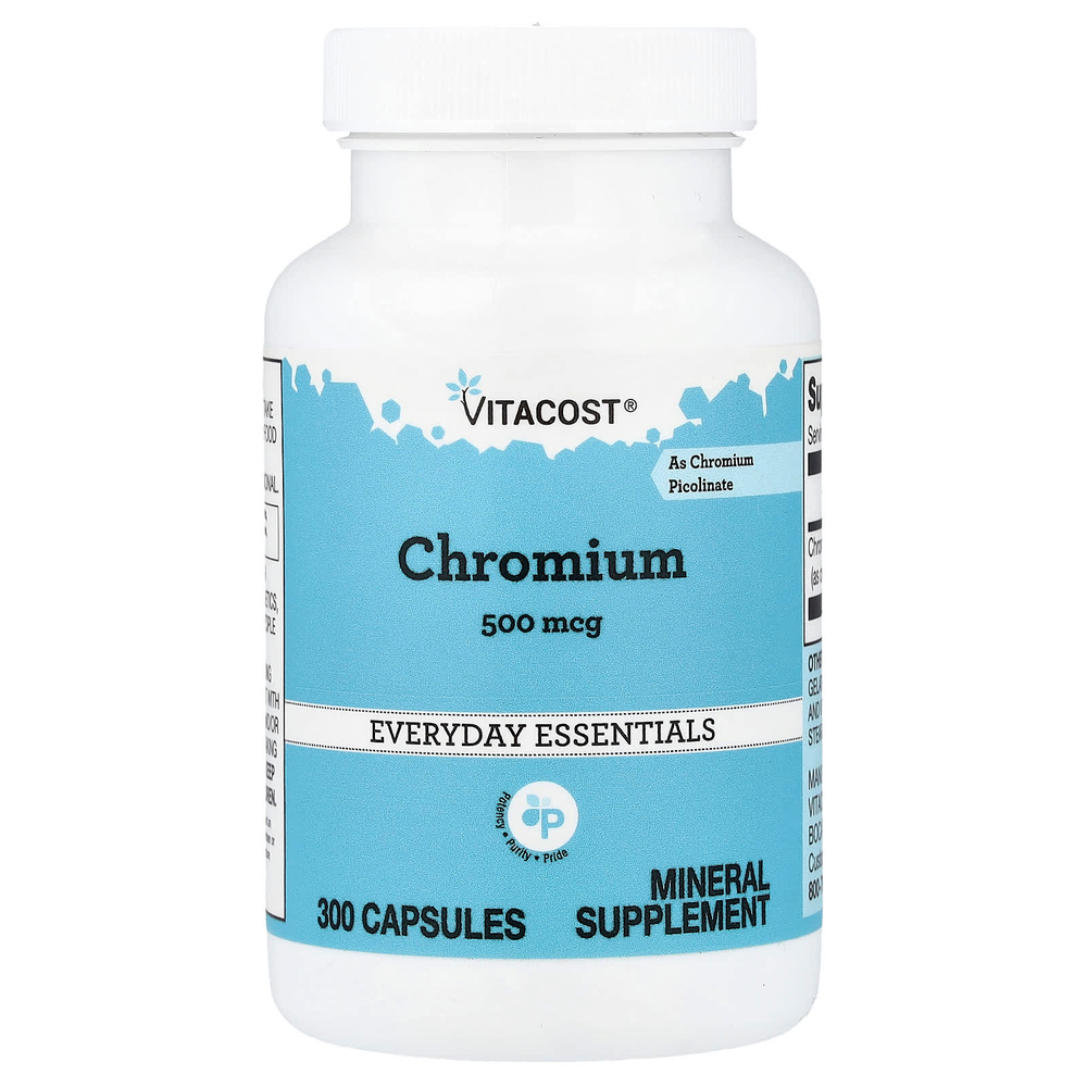 Vitacost, Chromium, 500 mcg, 300 Capsules