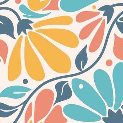 Retro flower print