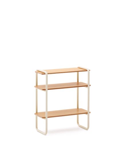 Стеллаж из ясеневого шпона цвета Tinn с бежевой металлической конструкцией, 70 x 60