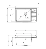 Пластиковая техническая раковина COMPACT GREY