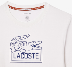 Мужская теннисная футболка Lacoste Ultra-Dry Sport Roland Garros Edition Tennis T-Shirt - белый