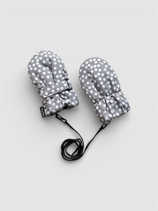 Зимние варежки на липучке (точки на сером)