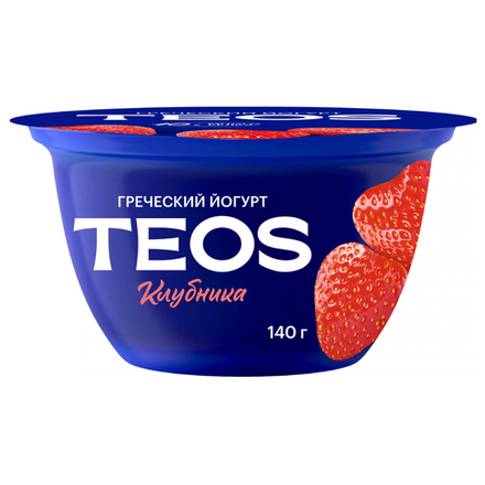 Йогурт Teos Греческий Клубника 2% 140 гр